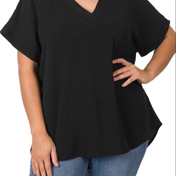 Plus size V-neck top‎ - Picture 3 of 3